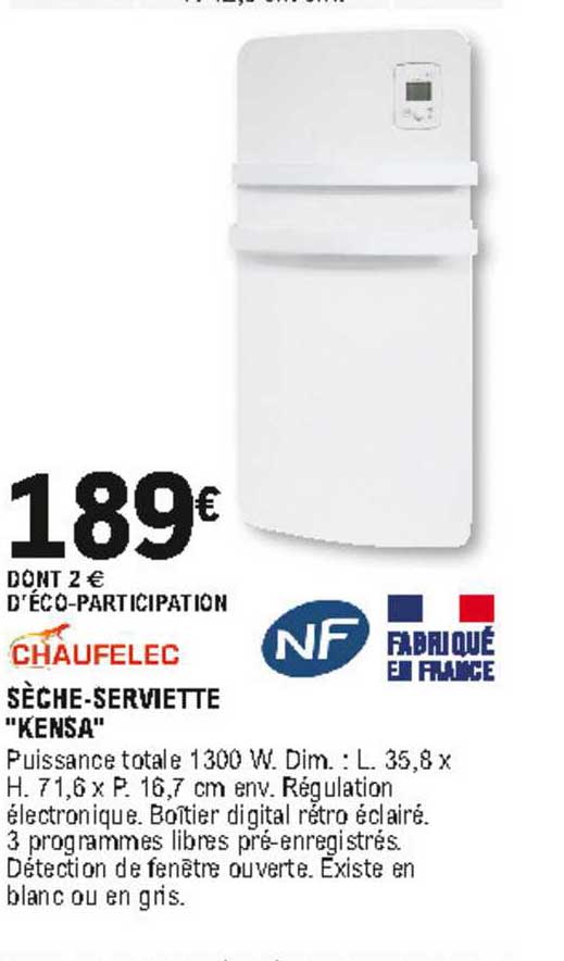 sèche serviette "kensa" chaufelec