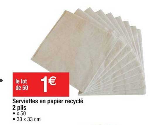 serviettes en papier recyclé 2 plis