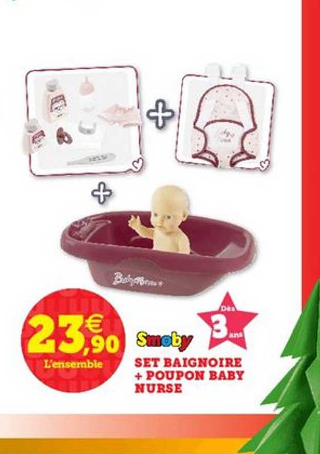 set baignoire + poupon baby nurse