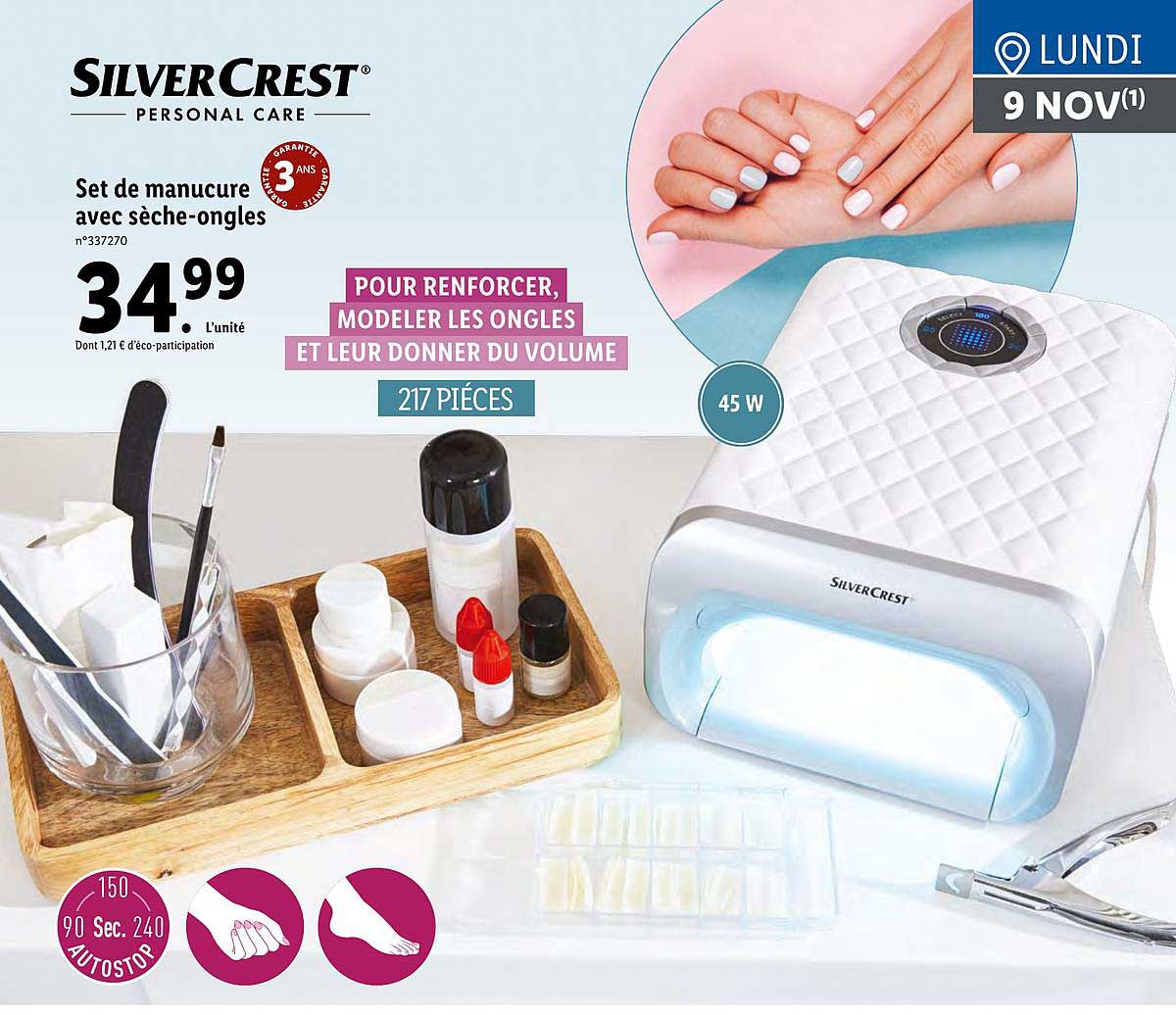 set de manucure avec sèche-ongles