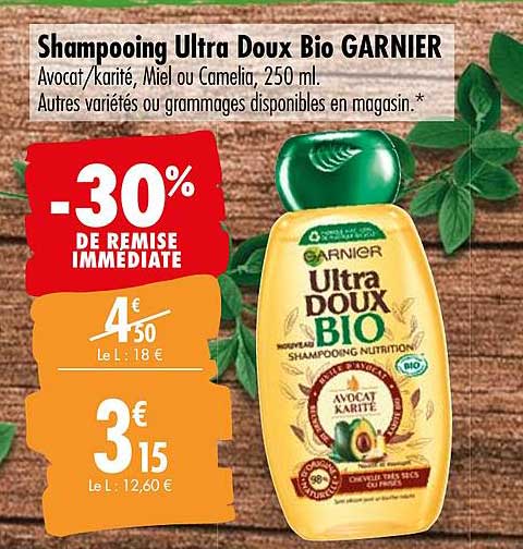Shampooing Ultra Doux Bio Garnier