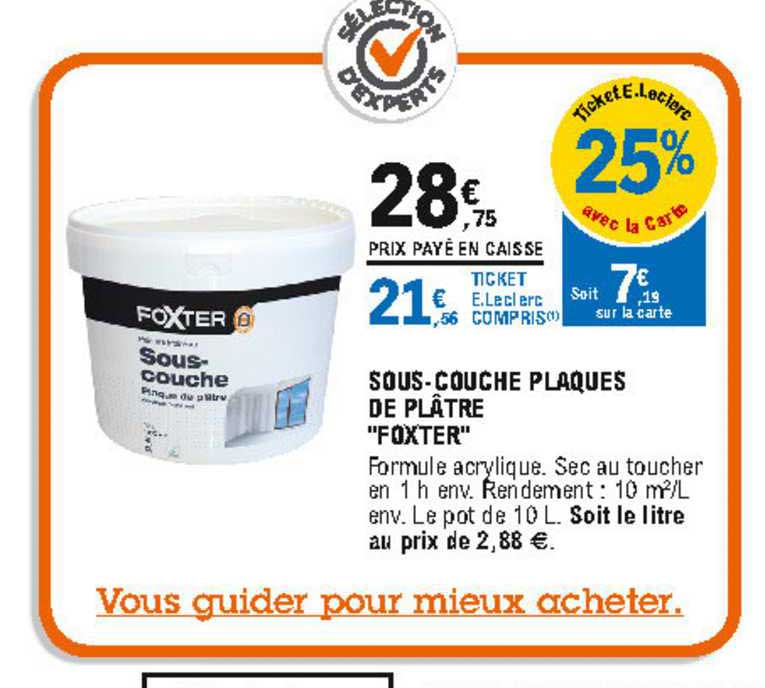 sous couche plaques de plâtre "foxter"