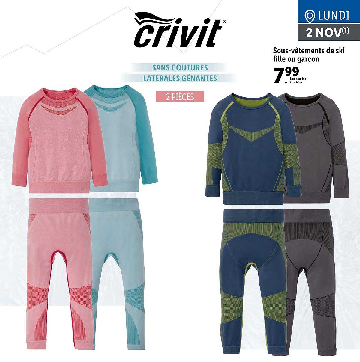 sous-vêtements de ski fille ou garçon