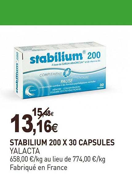 Stabilium 200 X 30 Capsules Yalacta