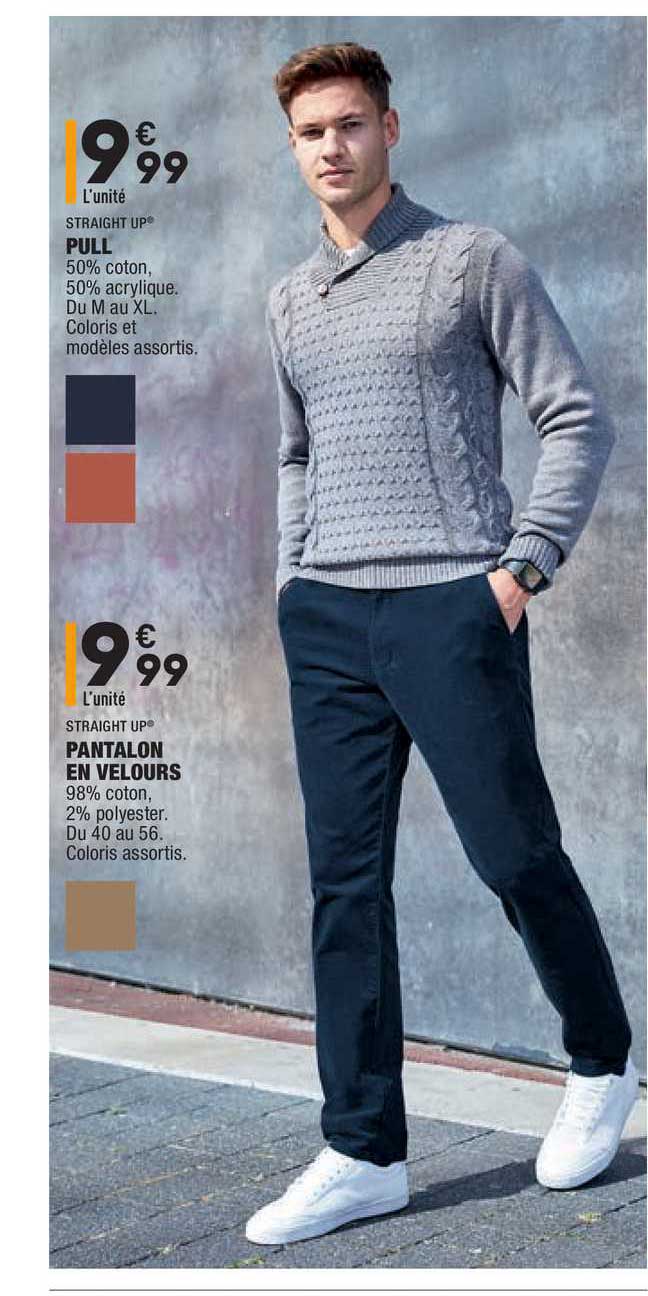 Straight Up Pull Pantalon En Velours