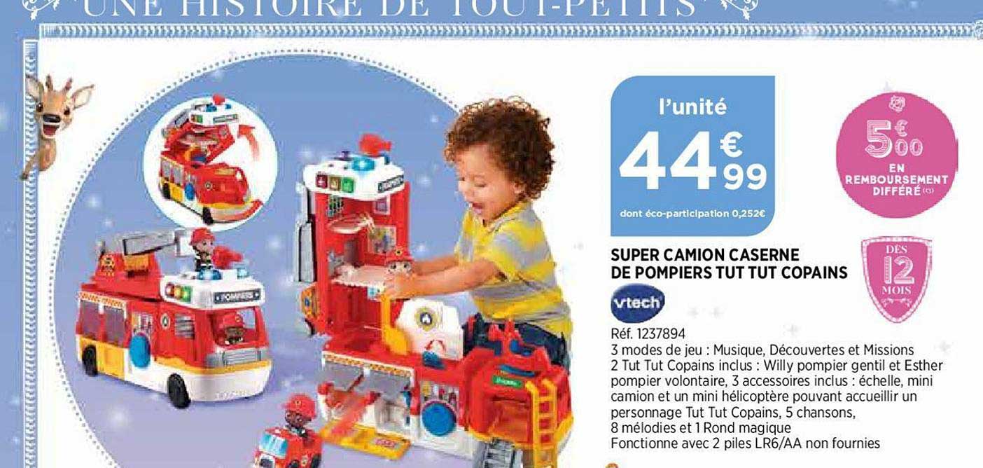 super camion caserne de pompiers tut tut copains