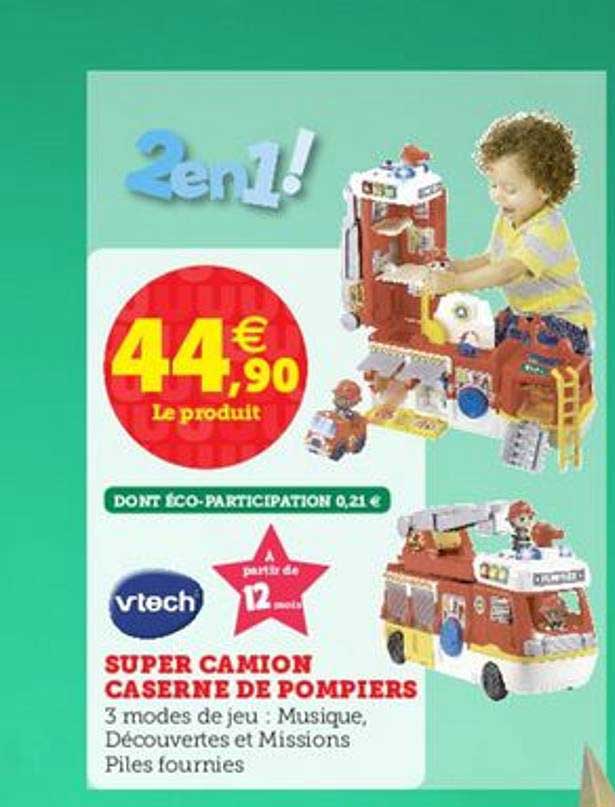 super camion caserne de pompiers vtech