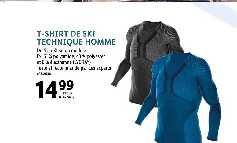 t-shirt de ski technique homme