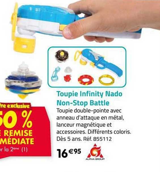 toupie infinity nado on stop battle 50% remise immédiate