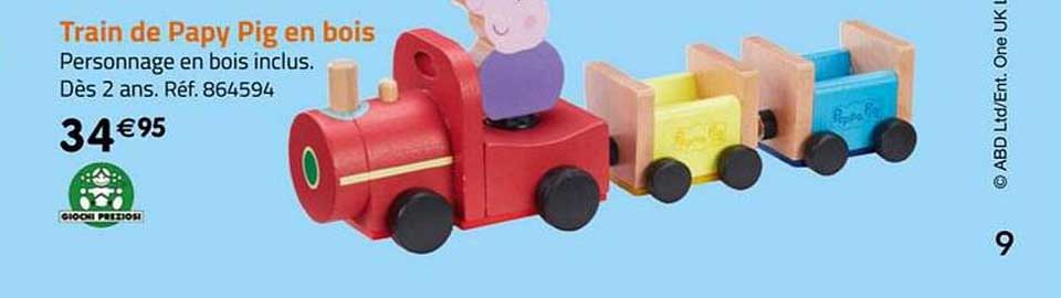 train de papy pig en bois