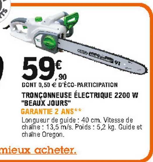 tronçonneuse électrique 2200 w "beaux jours"