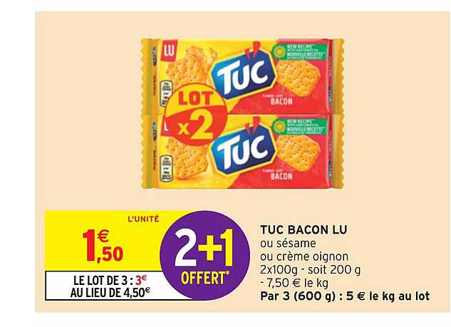 Tuc Bacon Lu 2+1 Offert