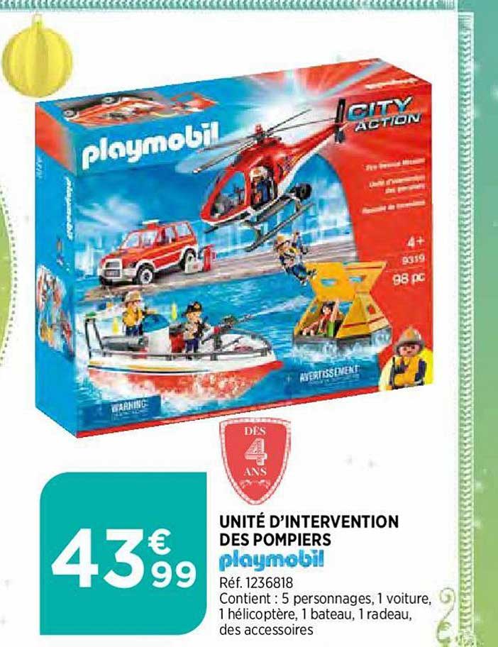 unité d'intervention des pompiers playmobil