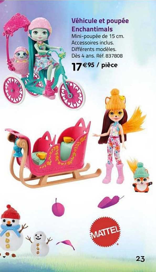 véhicule et poupée enchantimals