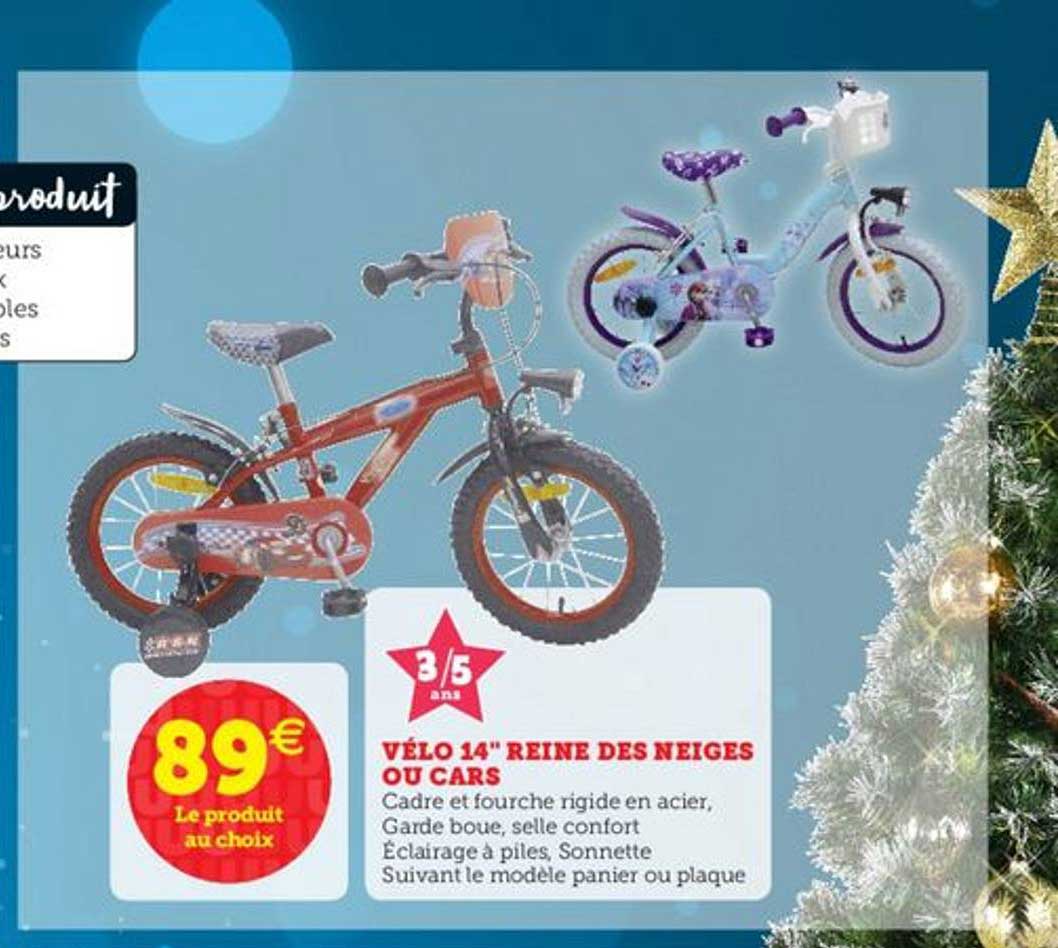 vélo 14" reine des neiges ou cars