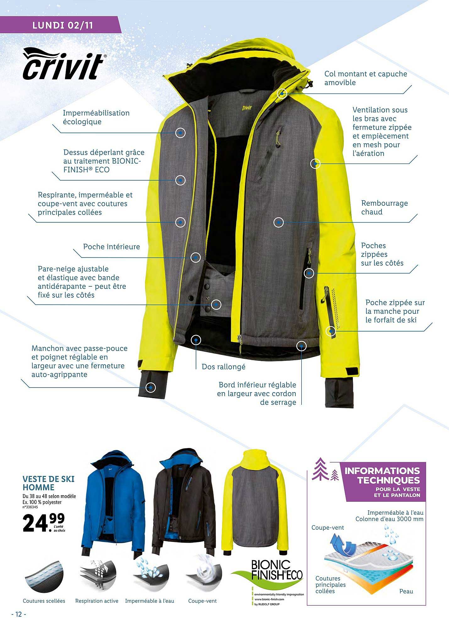 veste de ski homme