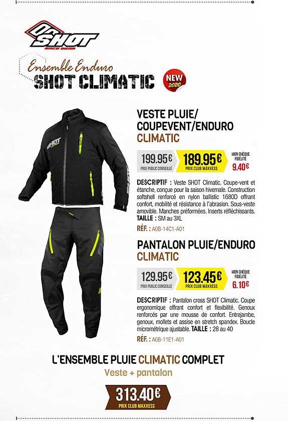 veste pluie, coupevent enduro climatic, pantalon pluie enduro climatic, l'ensemble pluie climatic complet
