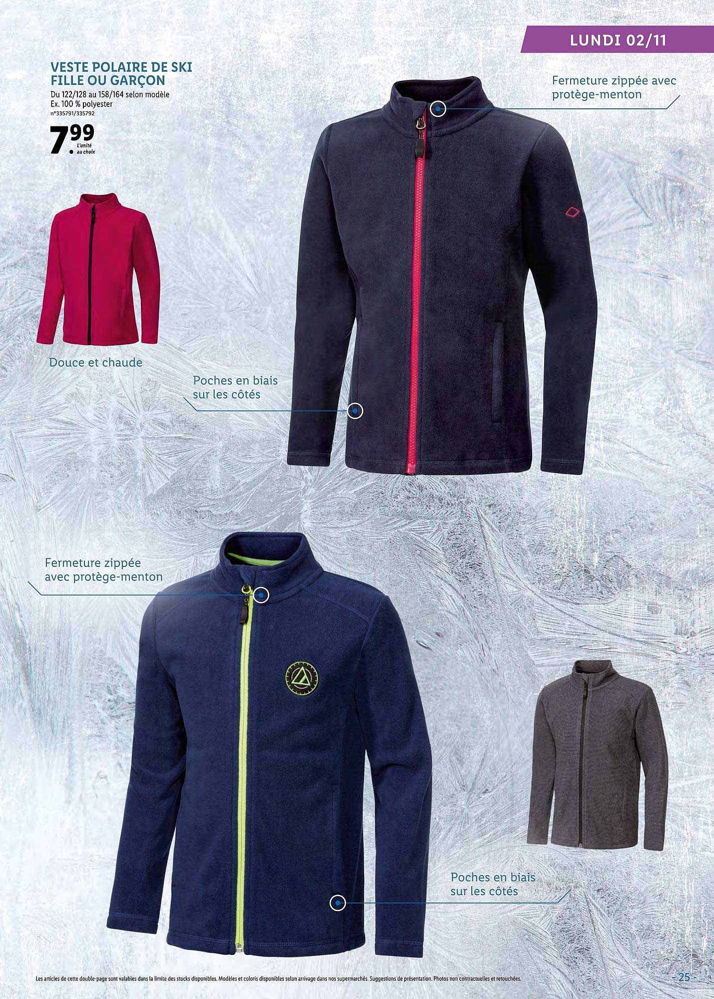 veste polaire de ski fille ou garçon