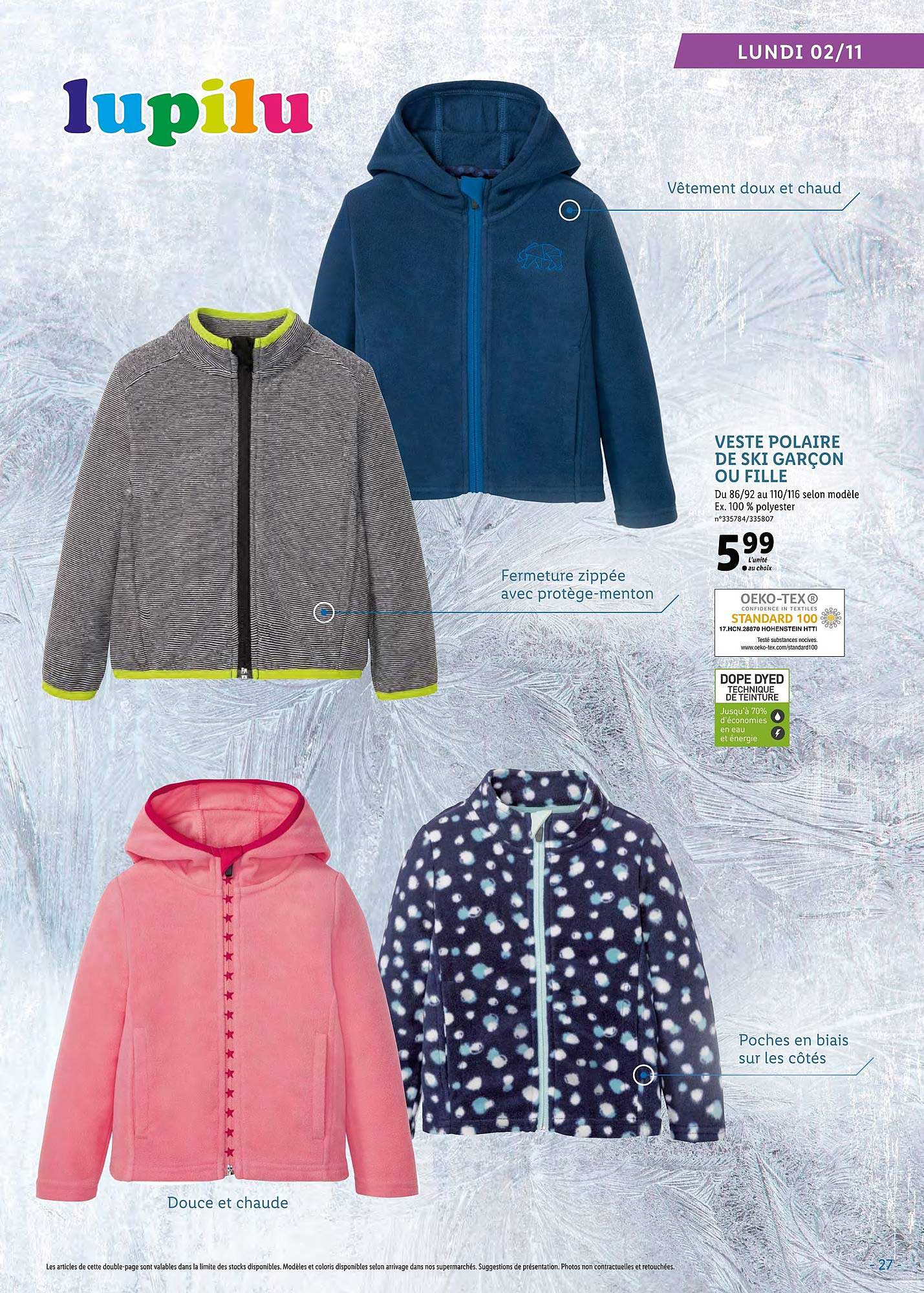 veste polaire de ski garçon ou fille