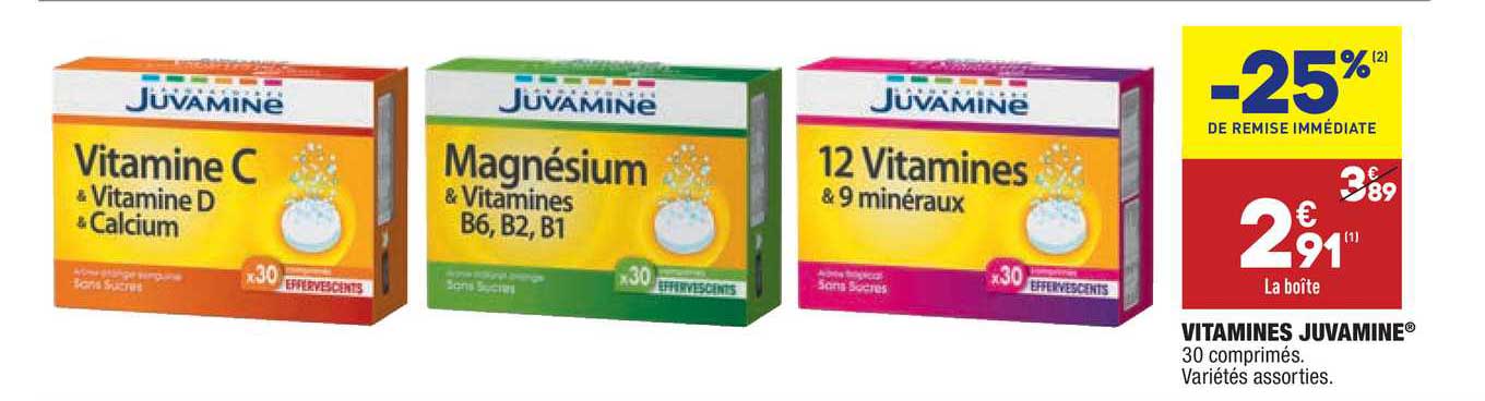 Vitamines Juvamine -25% Remise Immédiate
