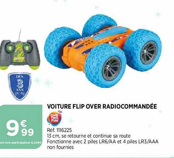 voiture flip over radiocommandée one two fun