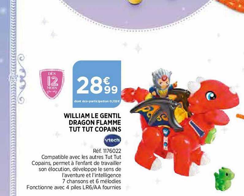 william le gentil dragon flamme tut tut copains