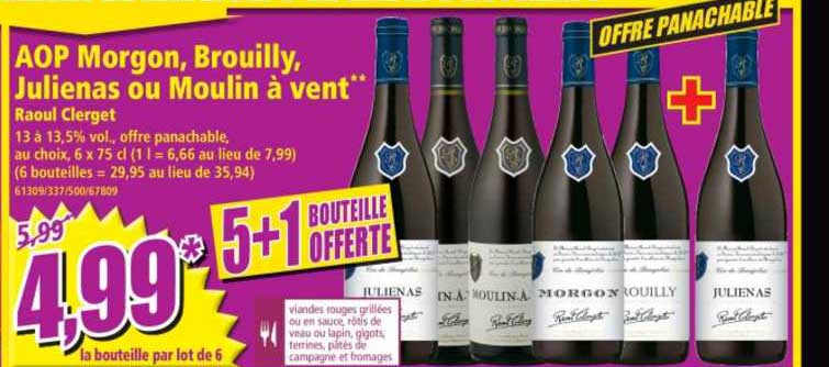 a.o.p. morgon, brouilly, julienas ou moulin à vent raoul clerget