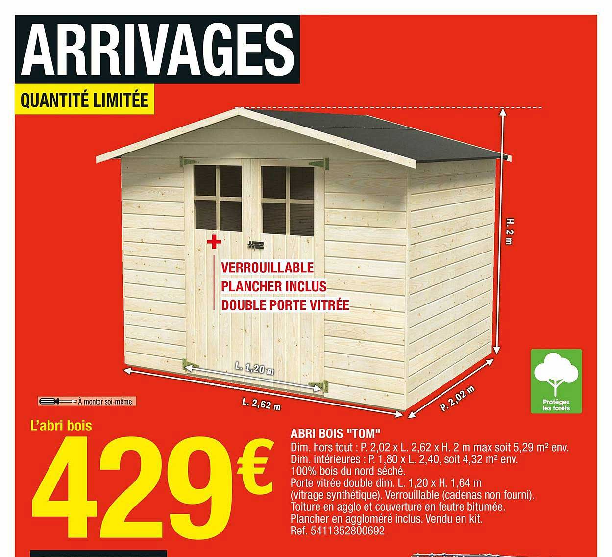 abri bois "tom"