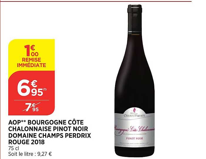 aop bourgogne côte charonnaise pinot noir domaine champs perdrix rouge 2018