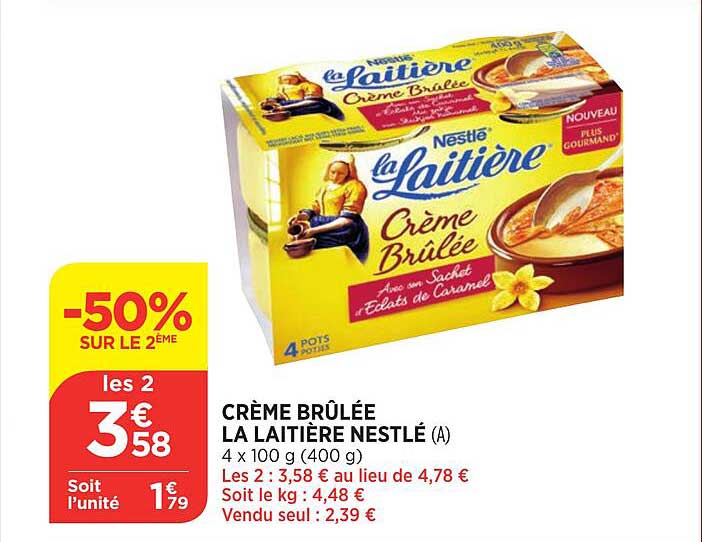 crème brûlée la laitière nestlé
