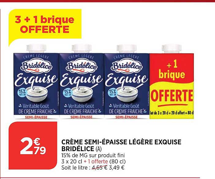 crème semi-épaisse légère exquise bridélice