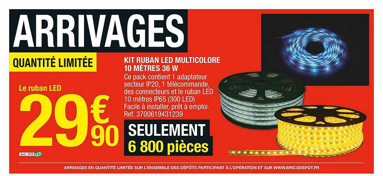 kit ruban led multicolore 10 mètres 36 w