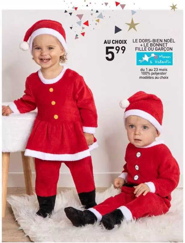 le dors-bien noël + le bonnet fille ou garçon