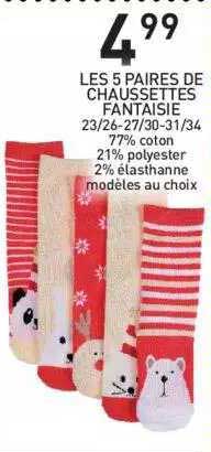 Les 5 Paires De Chaussettes Fantaisie