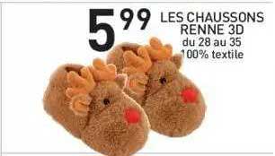 Les Chaussons Renne 3d