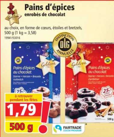 pains d'épices enrobés de chocolat