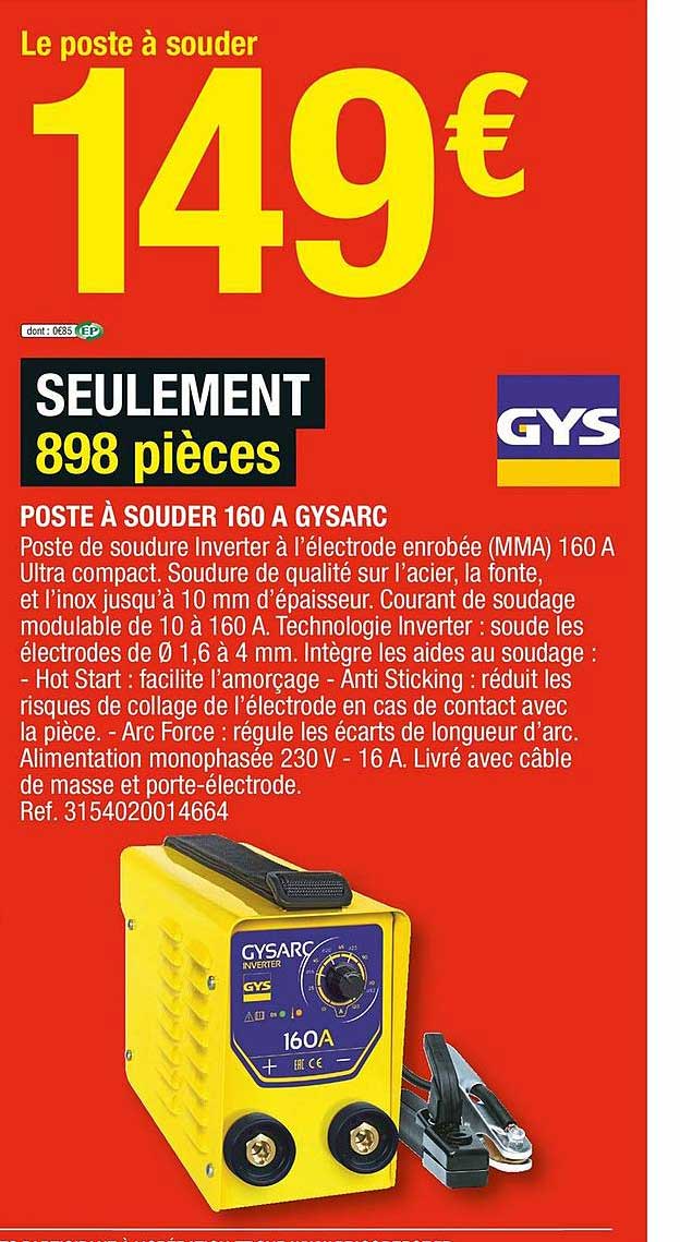 poste à souder 160 à gysarc