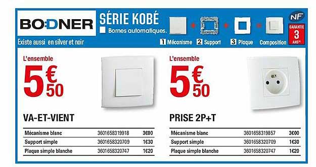 série kobé boedner : va-et-vient, prise 2p+t