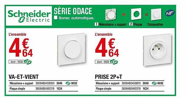 série odace : va-et-vient, prise 2p+t