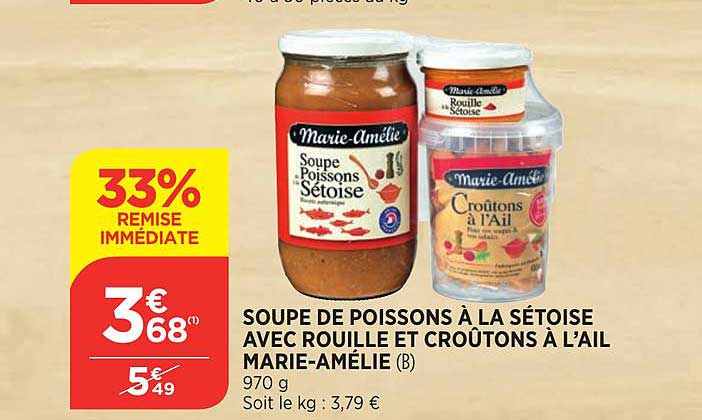 soupe de poissons à la sétoise avec rouille et croutons à l'ail marie-amélie