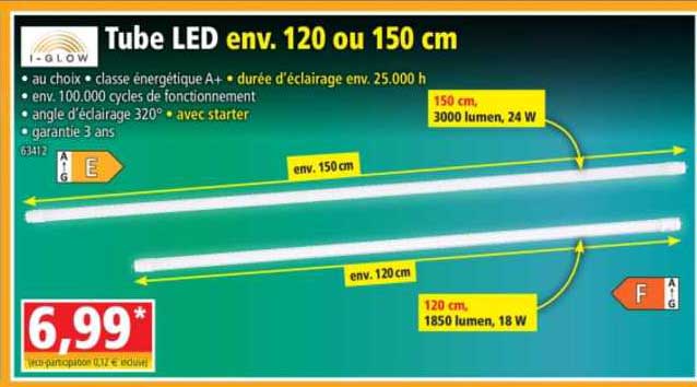 tube led env. 120 ou 150 cm i-glow