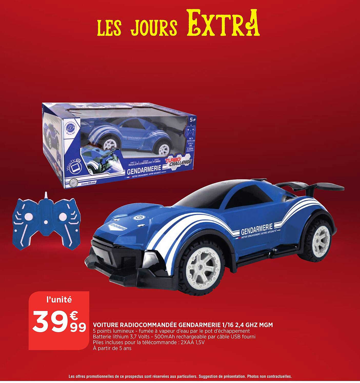 voiture radiocommandée gendarmerie 1-16 2,4 ghz mgm