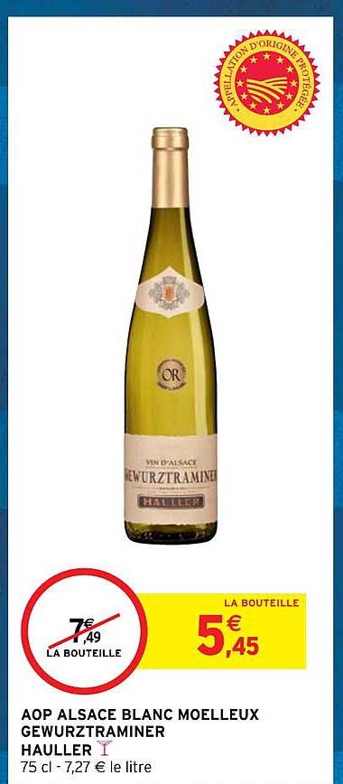 Aop Alsace Blanc Moelleux Gewurztraminer Hauller