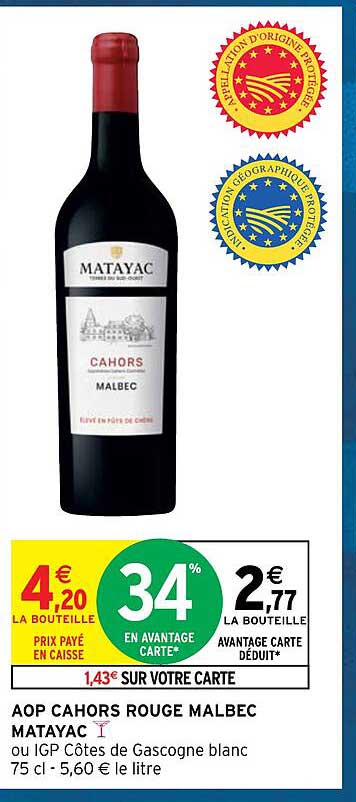 Aop Cahors Rouge Malbec Matayac