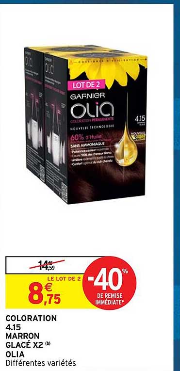 Coloration 4.15 Marron Glacé X2 Olia
