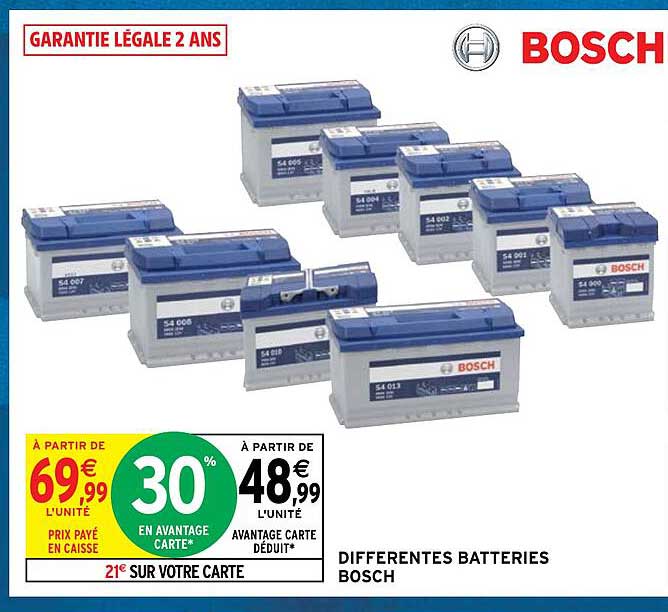 différentes batteries bosch