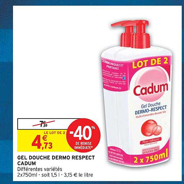 Gel Douche Dermo Respect Cadum