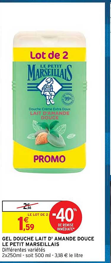 gel douche lait d'amande douce le petit marseillais