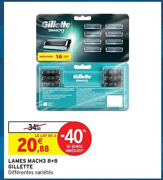 lames mach3 8+8 gillette