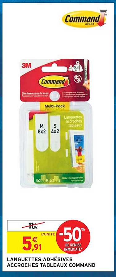 languettes adhésives accroches tableaux command